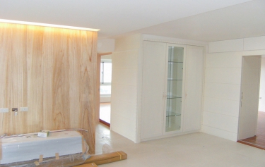 高雄市鳥松區公寓客廳收納櫃、電視牆