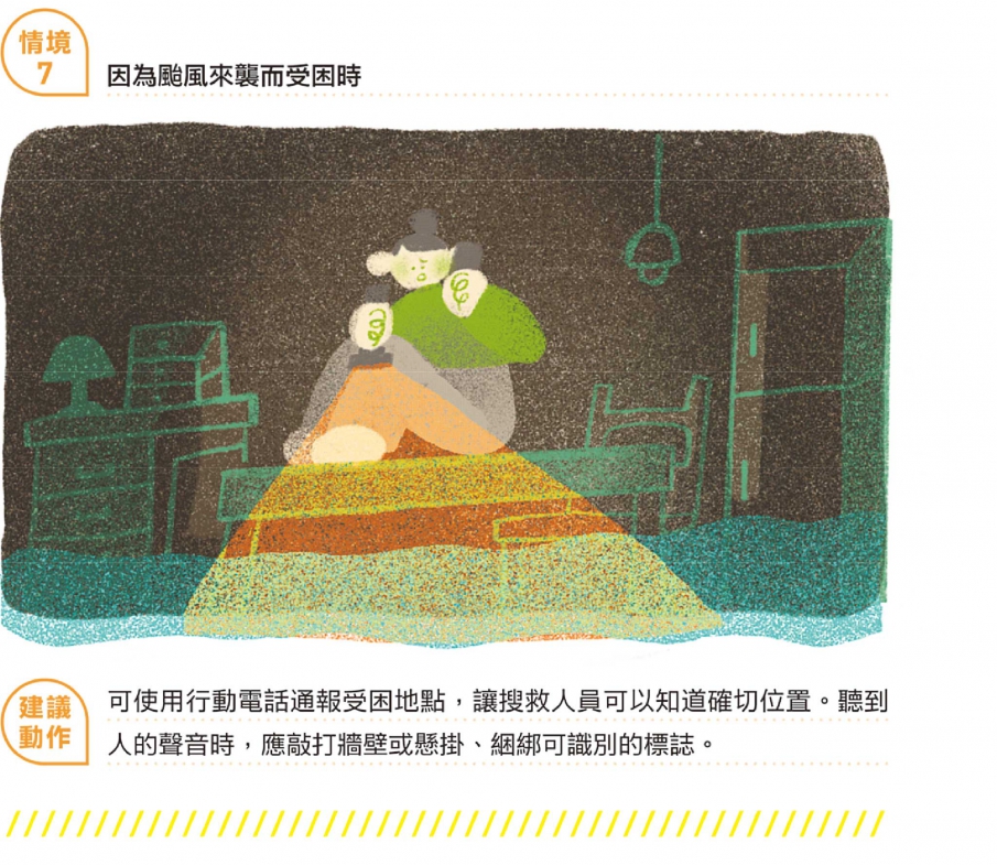 情境7/因為颱風來襲而受困時