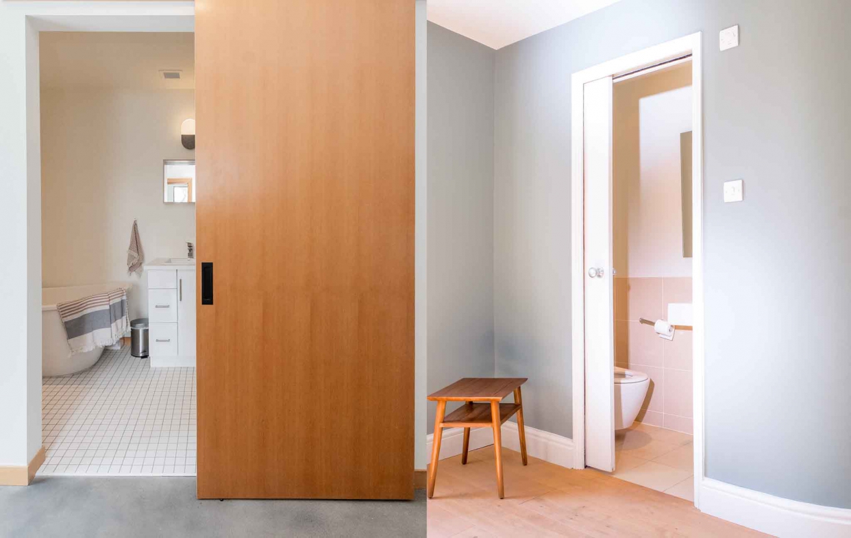 浴室無門檻及改為拉門