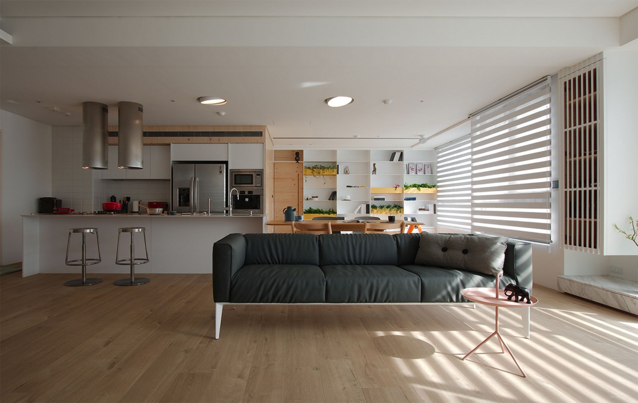 六相設計-開放式空間廚房與客廳