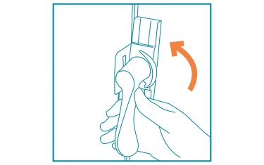 全天候橫拉窗安全把手使用方法-2.往上轉動變回關閉狀態