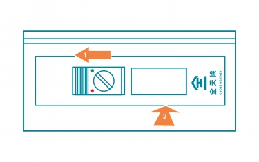 全天候橫拉窗兒童防墜裝置使用方式-3.解除限制狀態時先將限制器開關往向推至最底，然後將安全檔塊壓回，鬆手讓開關回到原位